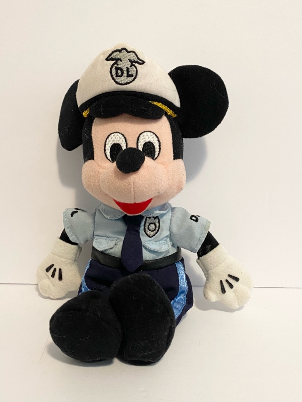 Mickey Mouse Disneyland Police Officer Plush Beanie Bean Bag Stuffed Animal Toy